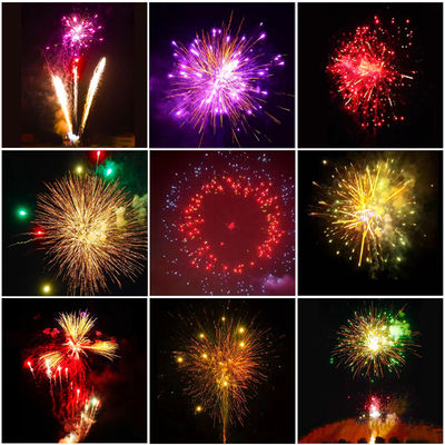 Chinese Factory 1.4g Custom Fireworks Liuyang 1.2'' Inch Cute Chrysanthemum New Consumer Cake Fireworks Wedding Pyrotechnics